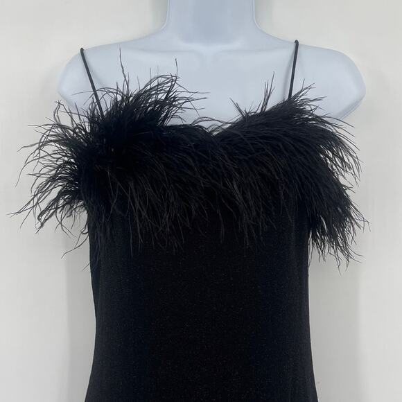Vtg Y2K Alex Evenings Formal Dress Sz 6 Sparkle Feather Prom Whimsigoth Witchy - Picture 3 of 14